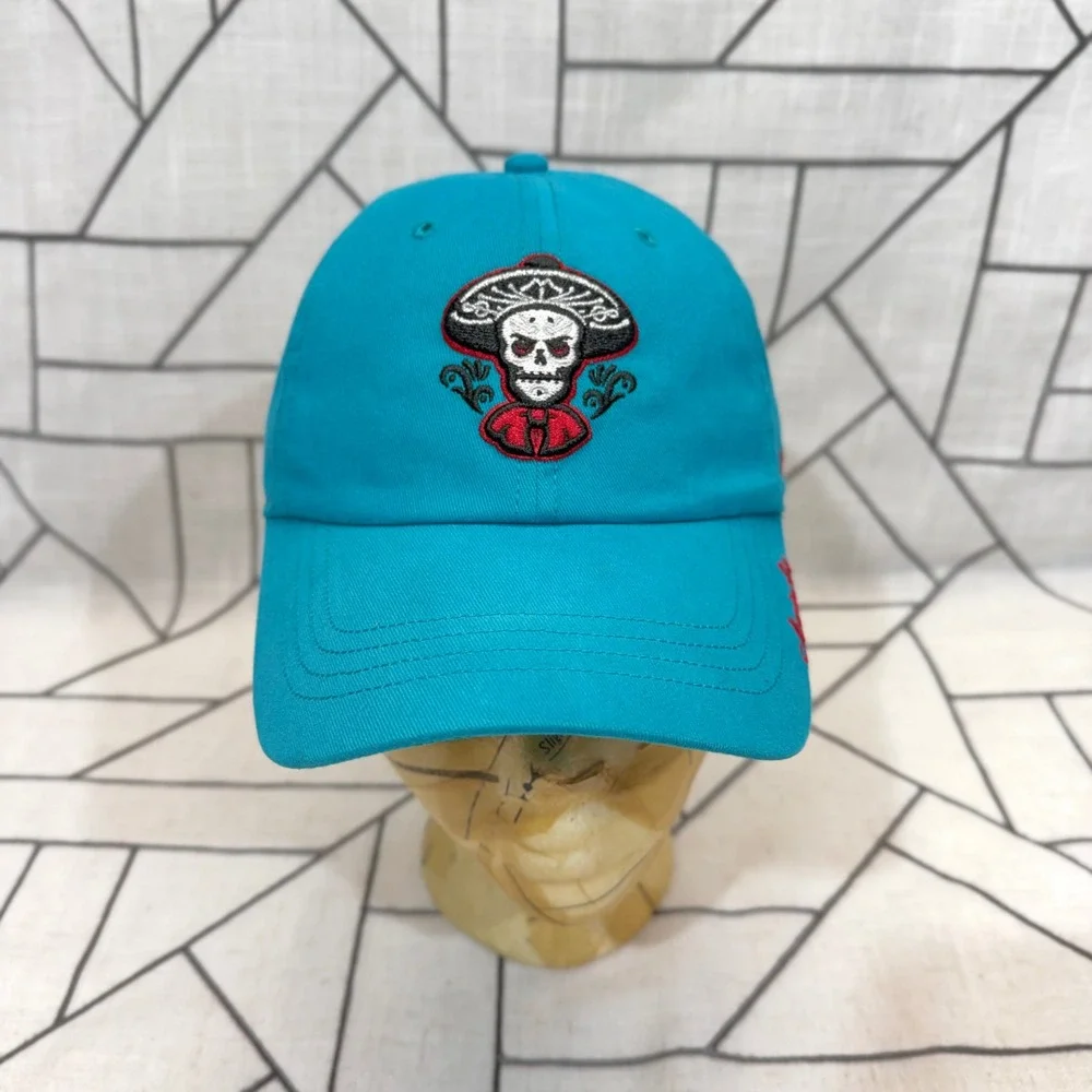'47 Brand Mariachis Baseball Hat Womens OS Teal Blue Sugar Skull Adjustable Cap